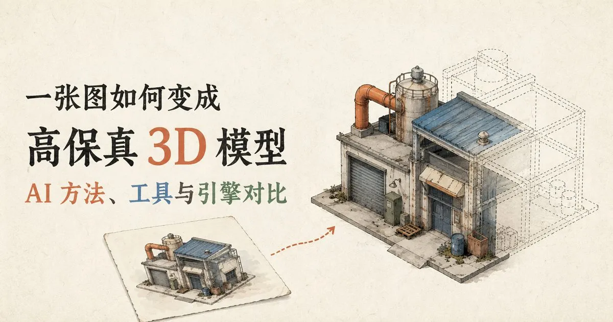 一张图如何变成高保真 3D 模型：AI 方法、工具与引擎对比 — Zainan Victor Zhou